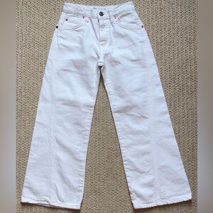 Zara Kids White wide leg Denim Pants
